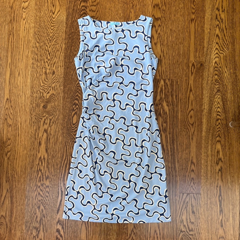 J. McLaughlin Catalina Cloth Sheath Dress - Blue Swirl Print - Size S